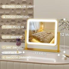 ROLOVE Gold Vanity Mirror with Lights, 14