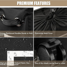 DOKEHOM 25-Inches Slim Laundry Basket on Wheels, Collapsible Rolling Laundry Hamper, Foldable Narrow Corner Clothes Storage Bins (Black)