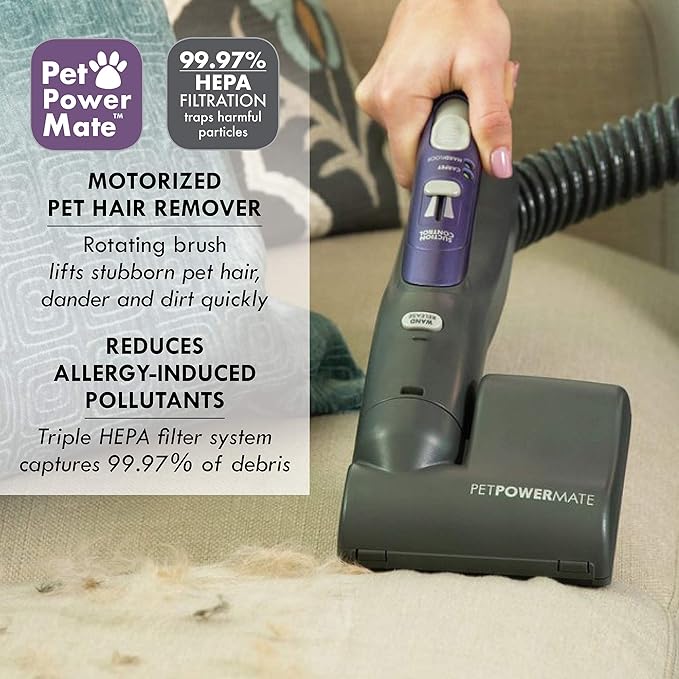 Kenmore 81614 600 Series Pet Friendly Lightweight Bagged Canister Vacuum with Pet PowerMate, Pop-N-Go Brush, 2 Motors, HEPA, Aluminum Telescoping Wand, Retractable Cord, and 3 Cleaning Tools-Purple