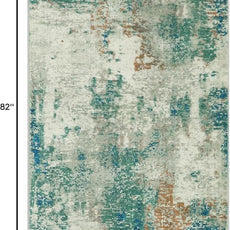 Lahome Modern Abstract Area Rug 5x7 Rugs for Living Room, Washable Accent Bedroom Rug Non-Slip Non Skid, Indoor Floor Contemporary Carpet for Kitchen Bathroom Laundry,Green/Grey