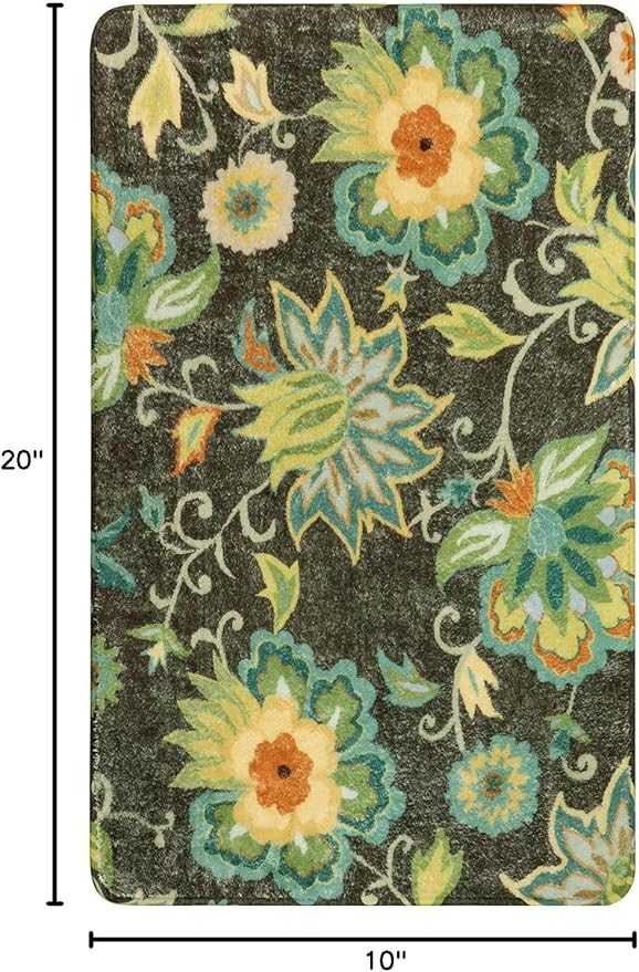 Lahome Collection Modern Floral Area Rug - 3'x5' Non-Slip Colorful Vintage Area Rug Accent Distressed Throw Rugs Floor Carpet for Living Room Bedrooms Decor (3’X 5’, Green)