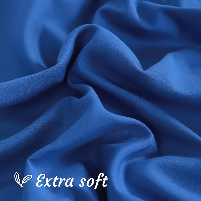 NTBAY Body Pillow Cases Set of 2, 2 Pack Brushed Microfiber 20x54 Pillow Cases, Soft, Wrinkle, Fade, Stain Resistant Royal Blue Pillow Cases with Envelope Closure, 20x54 Inches, Royal Blue