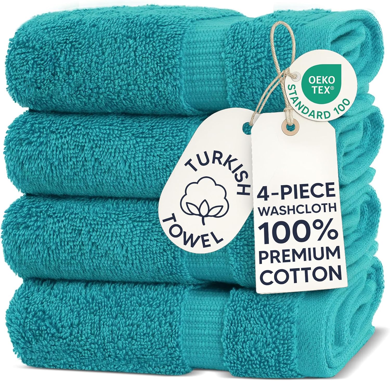 Chakir Turkish Linens 4 Piece Bath Towel Set, 100% Cotton Luxury Turkish Towels for Bathroom, Soft Absorbent Bath Towels, 27 x 54 Inches, Gray