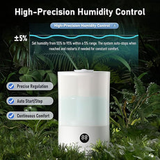 Humidifiers for Bedroom, 1Gal Top Fill Humidifier for Large Room, 250ml/h Cool Mist Output Humidificador, 24dB Quiet Air Humificador with Remote, Easy to Fill & Clean, fit Baby & Plants (White)