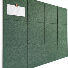 Green Cork Board Alternative | Giant Pin Board Notice Board | Felt Bulletin Board for Office, Home & Classroom | Green Office & School Supplies | Felt Wall Tiles (12-Pack) | Tree