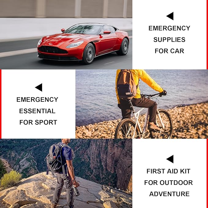 Car-Home Survival First-Aid Kit Emergency-Kit - Green 273Piece Equipment Travel Supplies First Aid Set Home Essentials Camping Hiking YIDERBO