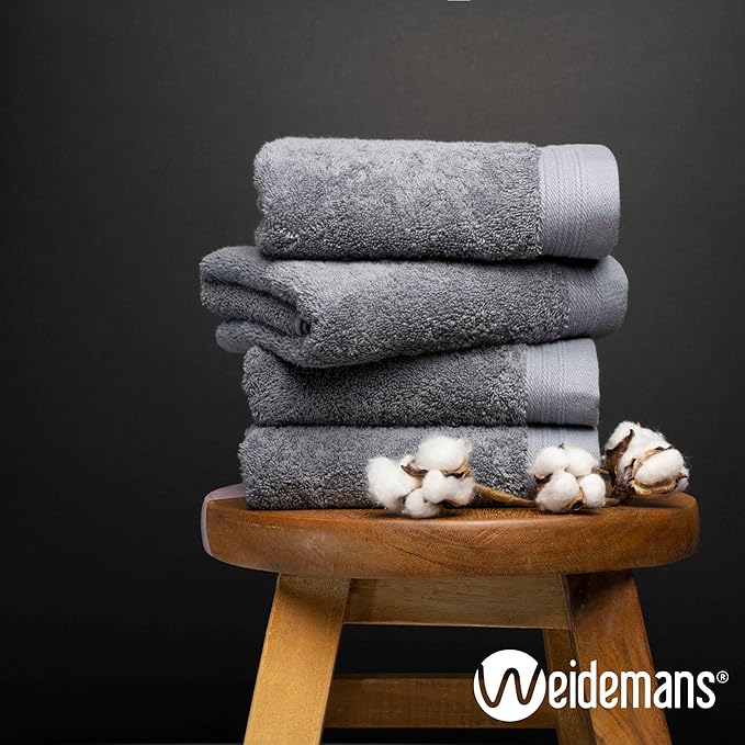 Premium 8 Pieces Towel Set Including 2 Bath Towels 30" x 56", 2 Hand Towels 18" x 30" and 4 Washcloths 13" x 13" - Color: Dark Grey | Pure Cotton |Machine Washable high Absorbency