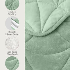 Weighted Lap Blanket 7 lbs for Adults, Luxury Soft Small Weighted Blanket, Compact Portable Weighted Lap Pad for Relaxation, Sleeping, Travel, All-Season Use, Sage Green, 40