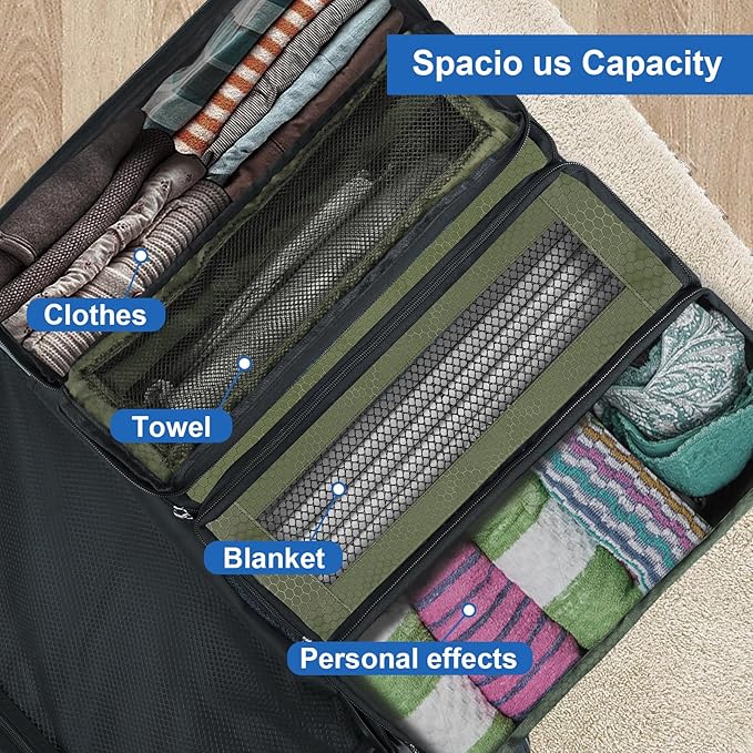 Suitcase Organizer, Travel Luggage Organizer Portable Hanging Travel Shelves Collapsible Hanging Packing Cubes for Carry on Suitcase