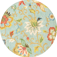 Lahome Collection Modern Floral Round Rug - 4' Diameter Non-Slip Distressed Area Rug Small Accent Throw Rugs Floor Carpet for Door Mat Entryway Bedrooms Laundry Room Decor (4 ft, Paisley)