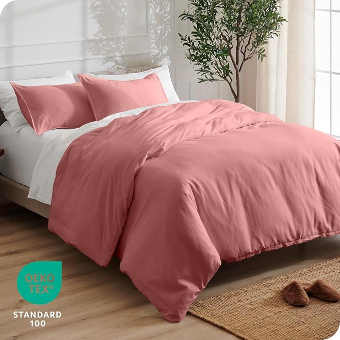 Bare Home Bedding Duvet Cover Queen Size - Premium 1800 Super Soft Collection - Lightweight, Cooling - Soft Breathable Bedding Duvet Cover (Queen, Dusty Rose)
