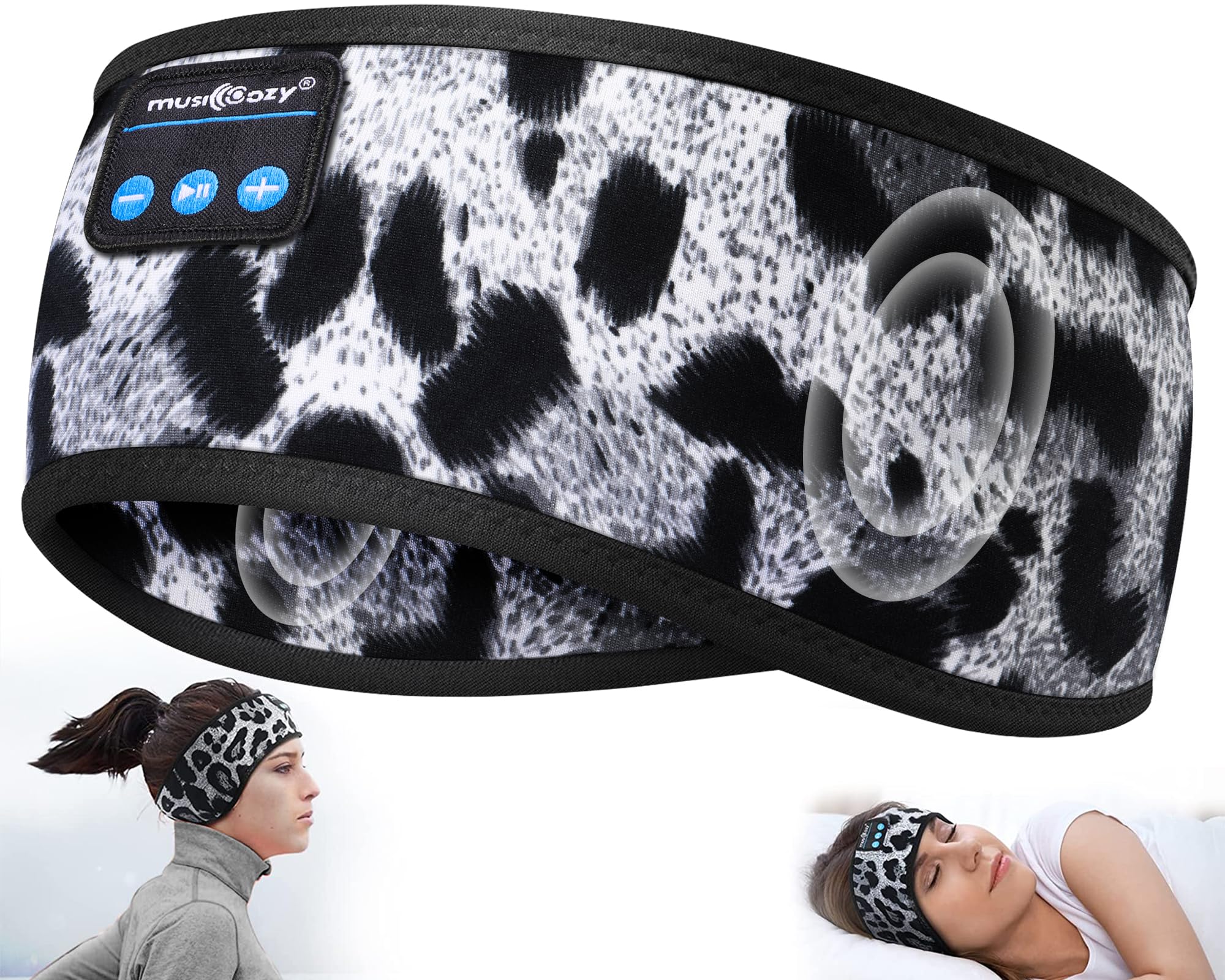 MUSICOZY Sleep Headphones Bluetooth 5.4 Headband, Sports Wireless Earphones Sweat Resistant Earbuds Sleeping Headphone with Ultra-Thin HD Stereo Speaker for Workout Running Cool Gadgets Unique Gifts Dormly