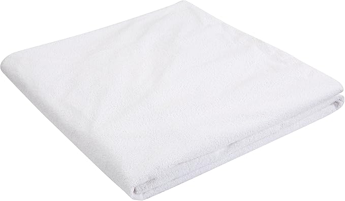 Amazon Basics Waterproof 18 inch Mattress Protector Queen Size, Breathable, Machine Washable, White