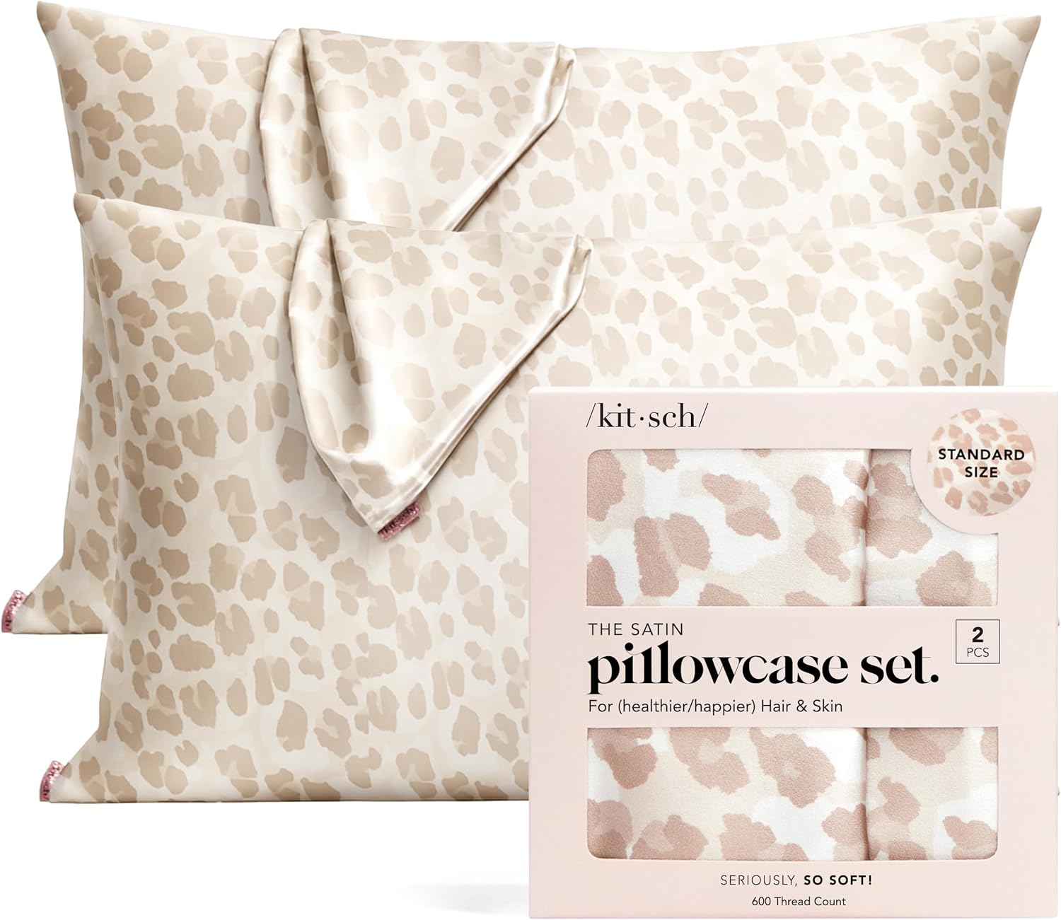 Kitsch Satin Pillowcase with Zipper for Hair & Skin - Softer Than Silk Pillow Cases, Smooth Cooling Satin Pillow Case, Wrinkle-Free, Machine Washable, Pillow Cases Standard Size 19x26 - Lavender Dormly