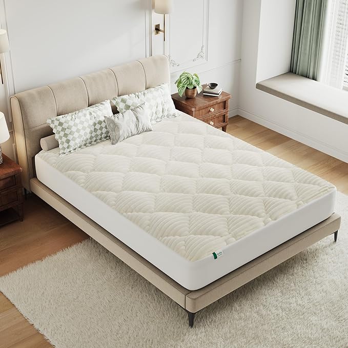 Novilla Full Soft Mattress Topper, Fluffy Pillow Top Mattress Pad for Cold Sleepers, Quilted Mattress Protector with Deep Pocket, Fits 8-21" Mattresses, Machine Washable