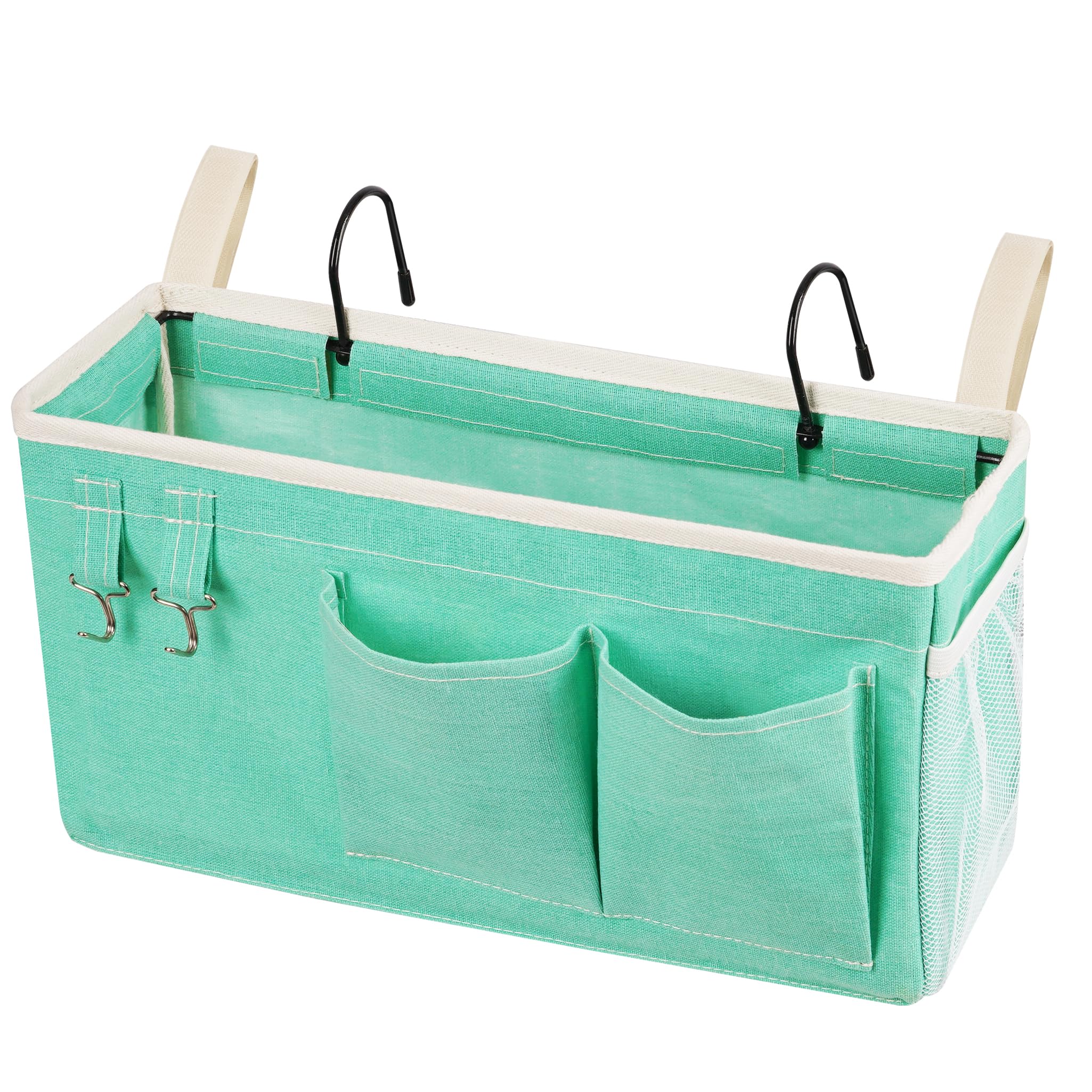 Loghot Bedside Caddy/Bedside Storage Bag Hanging Organizer for Bunk and Hospital Beds,Dorm Rooms Bed Rails,Can be Placed Glasses,Books,Mobile Phones,Keys (Light Pink) Dormly