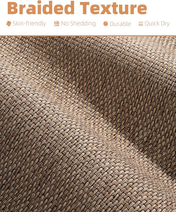 PADOOR Braided Toilet Rugs U Shaped, Non Slip Toilet Mats for Bathroom Floor Machine Washable Super Absorbent Contour Bath Rugs for Toilet Mat Quick Dry U Shaped Toilet Rug, 20''x24'' Brown