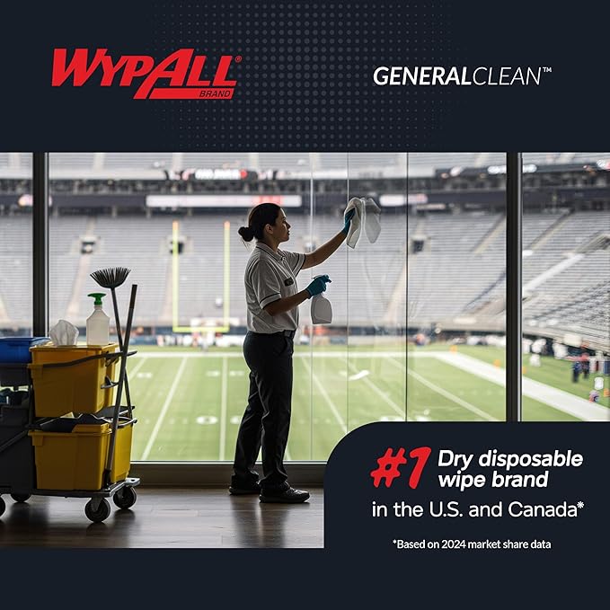 WypAll GeneralClean L30 Cloths Heavy Duty Cleaning Wipes (05812), Quarterfold, Strong and Soft Bulk Paper Wipers, White (12 Packs of 90 Sheets, 1,080 Sheet Total)