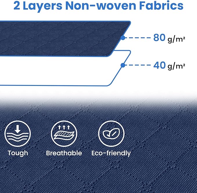 Fab totes Storage Bags,Clothes Blanket Storage Bins Foldable Closet Organizers with Reinforced Handle for Home Dorm Storage and Organization,Fabric Bags for Organizing Sheets,Clothing (Blue,10 Pack)