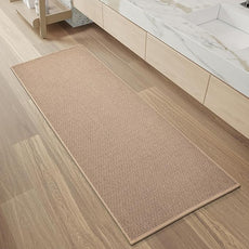 PADOOR Non-Slip Bath-Mats for Bathroom, Rubber-Backing Braided Absorbent Bathroom Mat Machine Washable Thin Bathroom Rugs Fit Under Door Quick Dry Bath Rugs for Floor, 24''x47'' Beige