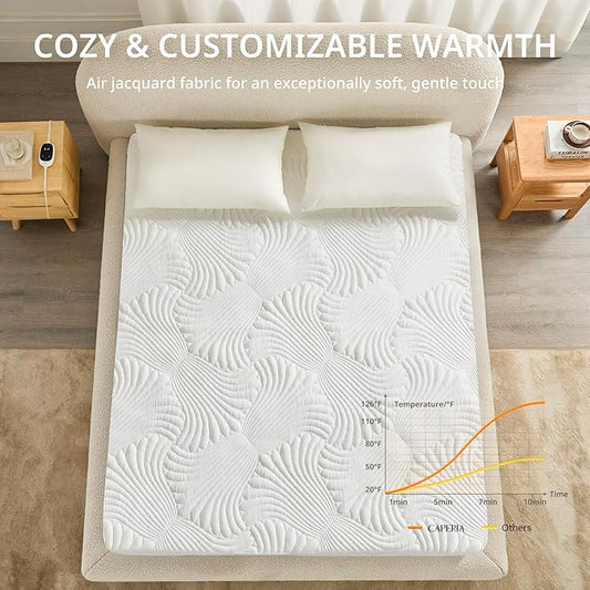 Heated Mattress Pad Full, Electric Mattress Pad Bed Warmer with 9 Heat Settings, Memory Function, 1-12 Hours Auto Off, Deep Pocket, Machine Washable, 54"x 75"