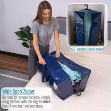 VENO 10 Pack Moving Bags w/Backpack Straps, Heavy Duty, Moving Boxes Alternative, Packing Supplies, Large Storage Totes for Dorm Room Essentials with Zipper for Clothes (Blue, 10 Pack)