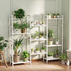 SUPERJARE Triple 4 Tier Bookshelf, Bookcase with 11 Open Display Shelves, Wide Book Shelf Book Case for Home & Office, White