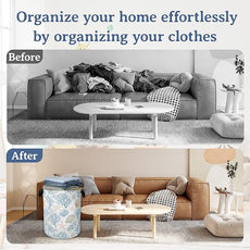 Starfish Coral Shells Laundry Hamper With Handle,Foldable Oxford Cloth Ocean Laundry Basket,20.8