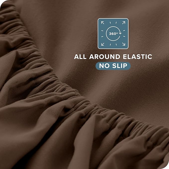 Bare Home King Sheet Set - Luxury 1800 Ultra-Soft Microfiber King Bed Sheets - Double Brushed - Deep Pockets - Easy Fit - 4 Piece Set - Bedding Sheets & Pillowcases (King, Cocoa)