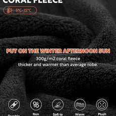 DAVID ARCHY Men's Hooded Robe Soft Coral Fleece Microfiber Bathrobe