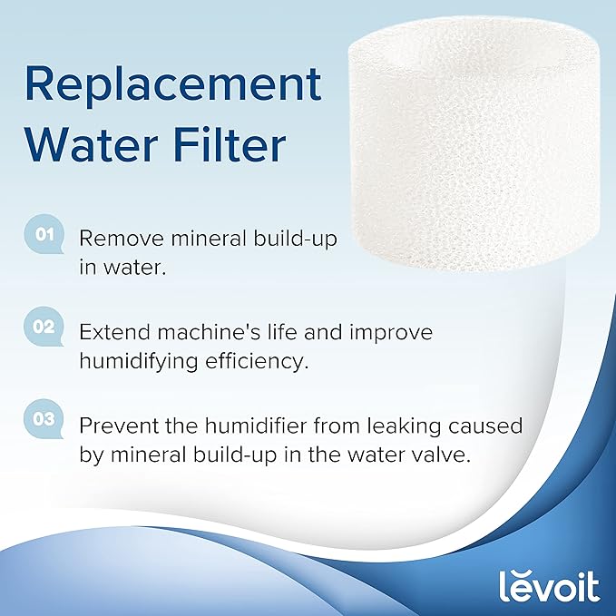 LEVOIT OasisMist Smart Cool and Warm Mist Humidifiers & 10-Pack Top Fill Humidifier Replacement Filters & Humidifier Replacement Filters 10-Pack, Mineral Absorption Pad