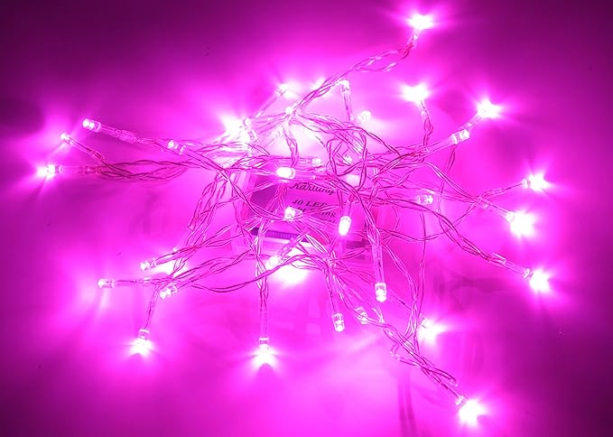 Karlling Battery Operated Fairy Lights, Romantic Pink Glow 40 LED String Lights for Valentine’s Day, Weddings, Bedroom, and Party Decor(Pink,1 Pack)