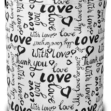 Laundry Basket,Black White Love Large Canvas Fabric Lightweight Storage Hamper Organizer Dirty Clothes Collapsible Waterproof for College Dorms,Bathroom