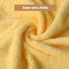 SEMAXE Hand Towel for Bathroom, 100% Combed Cotton Towel with Hanging Loop, Hotel Quality Absorbent Towel, Solid Colored Simple Style, 1 Pc Yellow Hand Towel, 550 GSM, 27