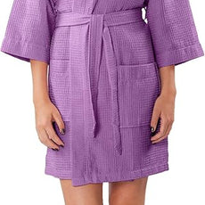 Turquaz Lightweight Short Robes For Women Waffle Kimono Bathrobe - Soft, Fast-Drying, Long-Lasting Cotton Blend