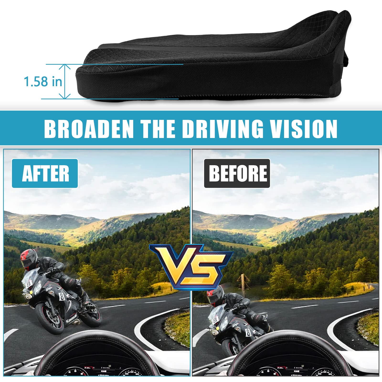 MYFAMIREA Truck Seat Cushion, Memory Foam Trucker Seat Cushion for Truck Driver Long Sitting with Adjustable Strap, Back Support and Pain Relief for Trucker Driving Car Office Chair and Pain Dormly