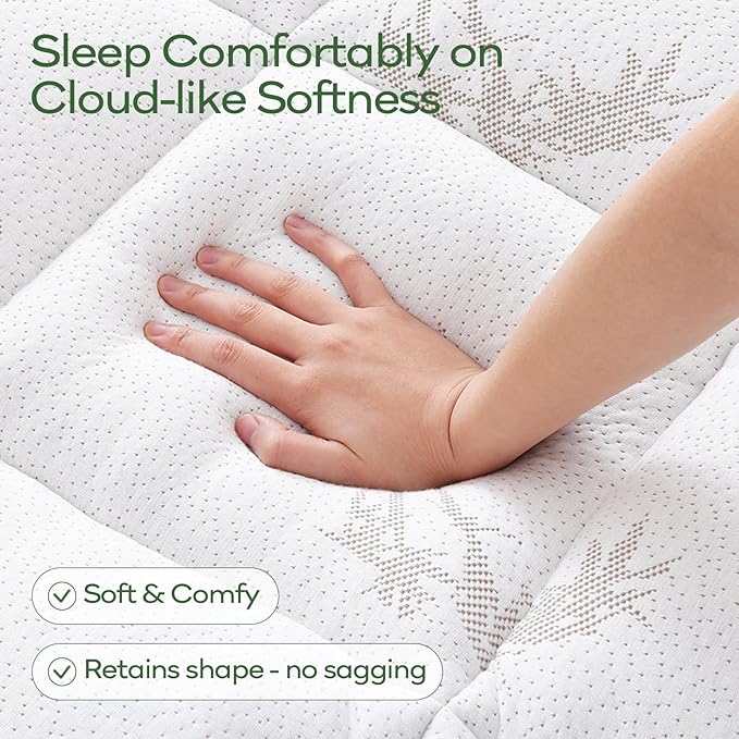 OLANLY Full Mattress Topper – Viscose Made from Bamboo, Cooling Soft Full Pillow Top Mattress Pad for Back Pain Relief, Plush Down Alternative Fill Bed Topper with Elastic Deep Pocket, White