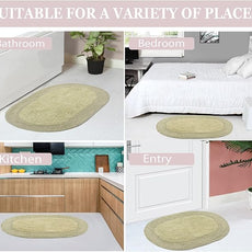 Home Weavers Double Ruffle Collection 100% Cotton Bathroom Rugs Set, Washable Rug, Extra Soft and Absorbent Bath Rug, Kitchen Mat, Bath Mat Set, Bath Floor Mat Non Slip, 21