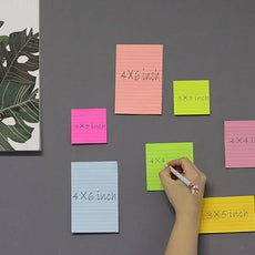 (8 Pads) Lined Sticky Notes 4x6 in Post, 8 Colors Self Sticky Notes Pad Its, Bright Post Stickies Colorful Big Rectangular Sticky Notes for Office, Home, School, Meeting, 40 Sheets/pad