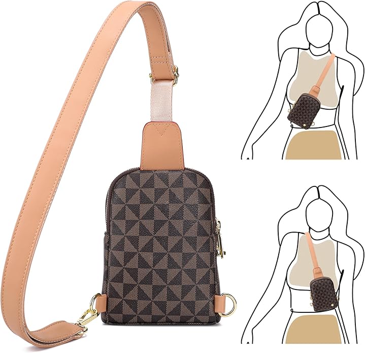 INICAT Travel Small Crossbody Sling Bags Women Cross Body Purses Passport Holder Vegan Leather Fanny Packs Birthday Gifts