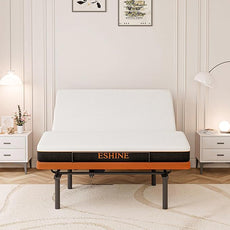 ESHINE Adjustable Bed Frame with Mattress - 8 Inch Gel Memory Foam Mattress(Medium-Firm), Bluetooth APP Control, Wireless Remote, Zero Gravity, Anti Snore, Head and Foot Incline, Queen, 2000 Series