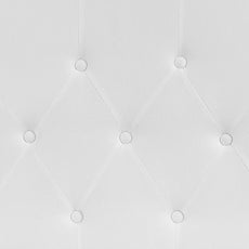 EMMA + OLIVER Tufted Upholstered Full Size Headboard in White Fabric