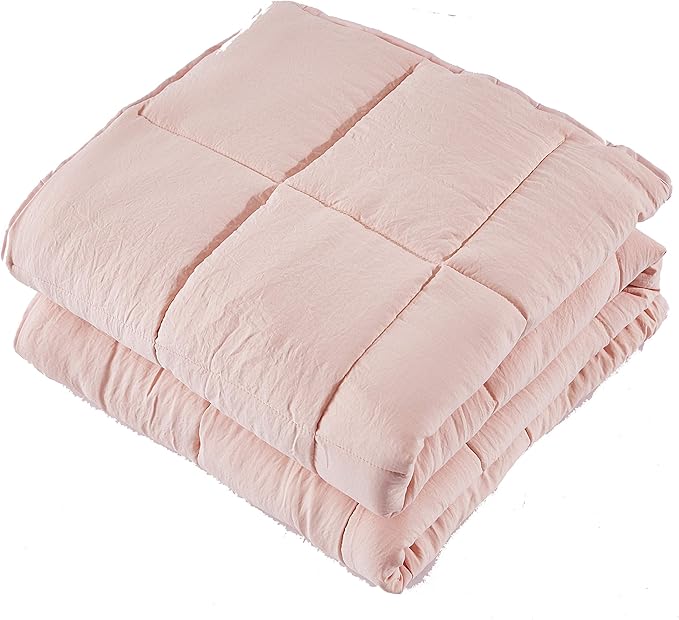 HIG 3pc Down Alternative Comforter Set - All Season Reversible Comforter with Two Shams (King/Cal King, Pre-Washed Pink)