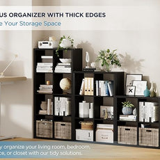 4 Cube Storage Organizer Single Row, Cube Shelf with Heavy-Duty Thick Boards, 13.31