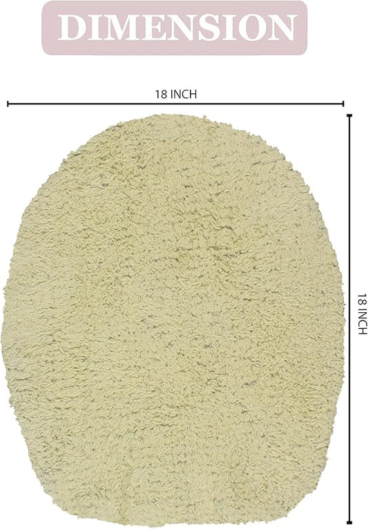 Home Weavers Double Ruffle Collection 100% Cotton Toilet Lid Cover, 18"x18" – Soft, Absorbent & Washable Bathroom Lid Cover with Non-Slip Backing, Sage