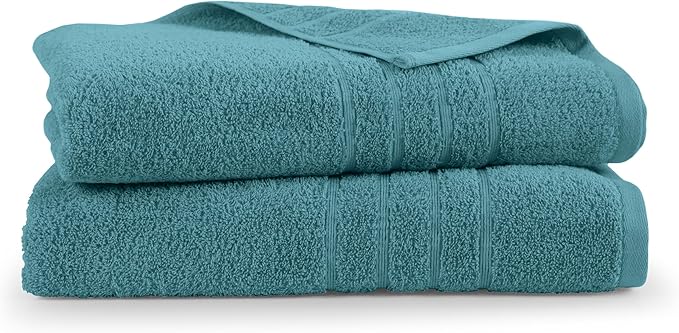 Martex 2-Pack Ultimate Performance Bath Sheet Set – 100% Cotton – 33” x 65” – Extra Large Bath Towels – Versatile – Low-Linting – Supersoft Bathroom Set – Super Absorbent – Easy Care – Larkspur Teal