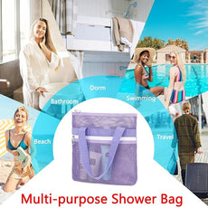 Mesh Shower Caddy Portable with Zipper & 2 Pockets - Quick Dry Shower Caddy Hanging for Travel Gym Camp Beach - Organizer Bag Bathroom Essentials for College Dorm