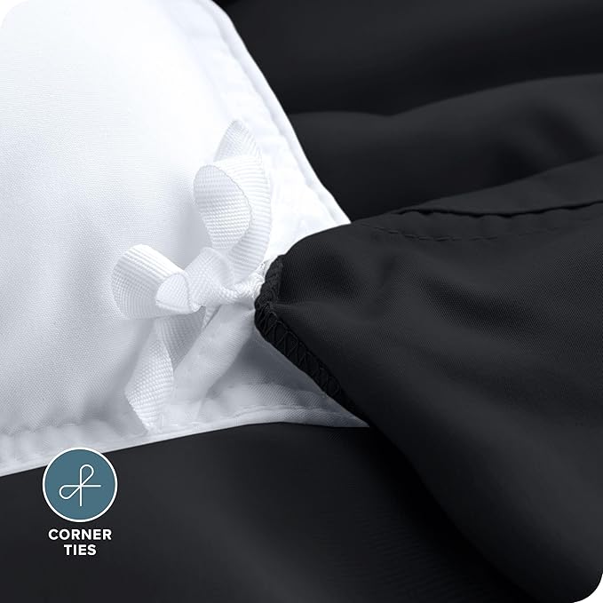 Bare Home Bedding Duvet Cover Extra Long Size - Premium 1800 Super Soft Collection - Lightweight, Cooling Duvet Cover - Soft Breathable Bedding (Twin/Twin XL, Black)
