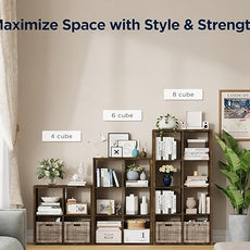 7 Cube Storage Organizer, Cube Shelf with Heavy-Duty Thick Boards, 25.12