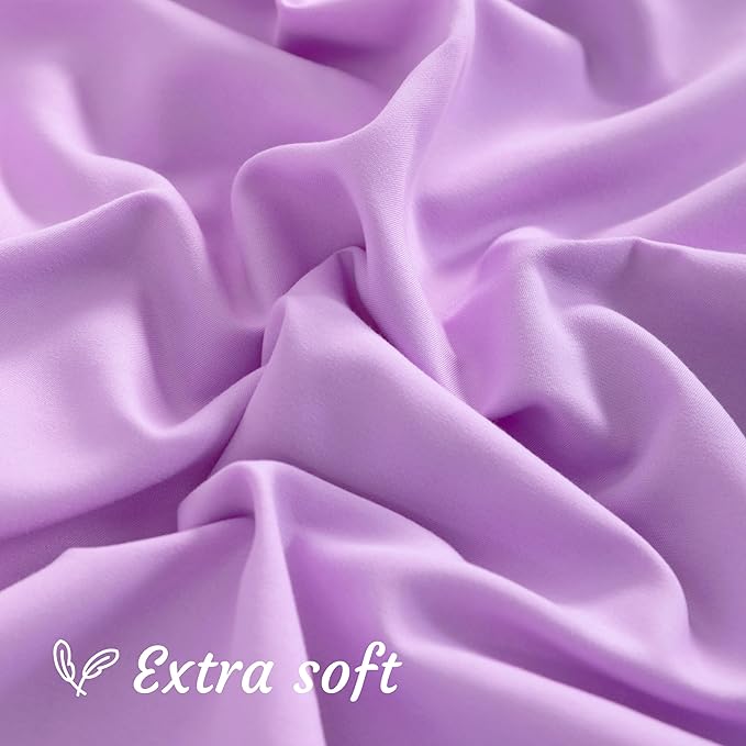 NTBAY Queen Pillow Cases Set of 2, 2 Pack Brushed Microfiber 20x30 Pillow Cases, Soft, Wrinkle, Fade, Stain Resistant Light Purple Pillow Cases with Envelope Closure, 20x30 Inches, Light Purple